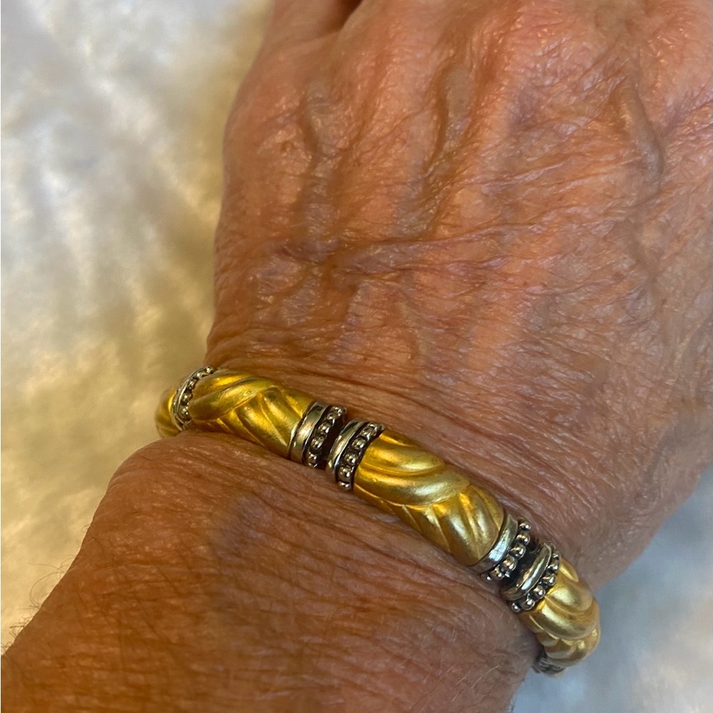 🍀VTG Signed DARLENE Elegant Gold and Silver Bracelet
